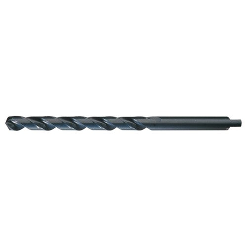 1/4-E RHS / RHC HSS 118 Degree Radial Point Automotive Tanged Shank Style Taper Length Drill - Steam Oxide - Exact Industrial Supply