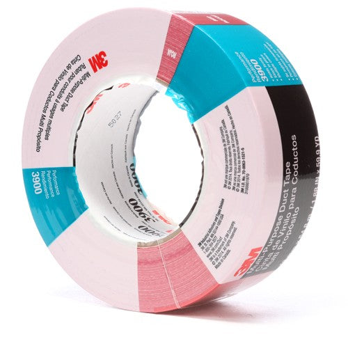 3M Multi-Purpose Duct Tape 3900 Red 48 mm × 54.8 m 8.1 mil Individually Wrapped Conveniently Packaged - Apex Tool & Supply