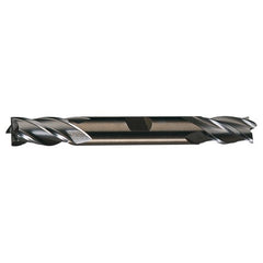 ‎9/16″ × 5/8″ × 1-3/8″ × 5″ RHS / RHC HSS-CO 8% (M42) Cobalt Double End 4-Flute Center Cutting Finishing End Mill - TiN - Exact Industrial Supply