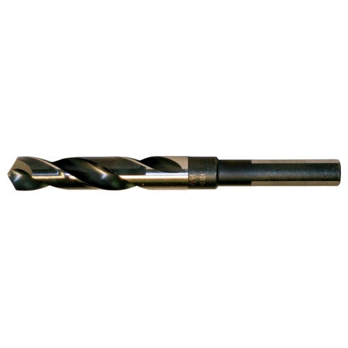1 RHS / RHC HSS 118 Degree Split Point Silver & Deming Reduced Shank Drill - Black & Gold - Exact Industrial Supply
