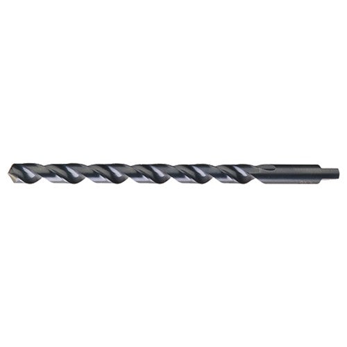 5/32 RHS / RHC HSS 118 Degree Notched Point Heavy Duty Taper Length with Automotive Tanged Shank Drill - Steam Oxide - Exact Industrial Supply