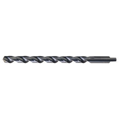 13/32 RHS / RHC HSS 118 Degree Notched Point Heavy Duty Taper Length with Automotive Tanged Shank Drill - Steam Oxide - Exact Industrial Supply