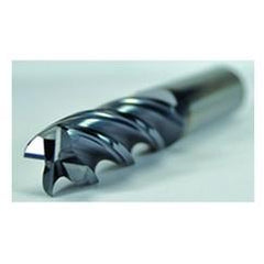 3/8 Dia. x 2-1/2 Overall Length 4-Flute .020 C/R Solid Carbide SE End Mill-Round Shank-Center Cut-AlCrN - Apex Tool & Supply