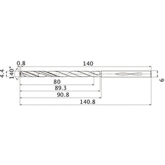 MHS0440L090B CARB DRILL