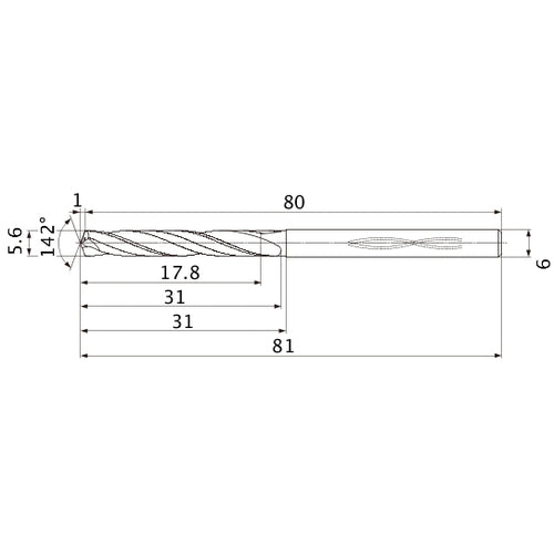 MHS0560L030B CARB DRILL