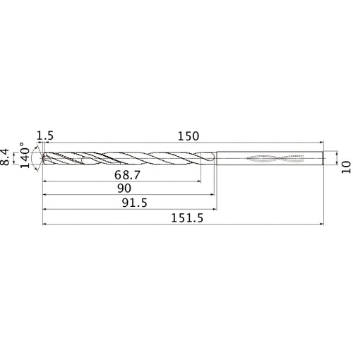 MHS0840L090B CARB DRILL