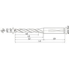 MMS0397X5D060 DP7020 0.1562″ Dia. × 0.236″ Shank × 1.209″ Flute Length × 3.098″ OAL, 140°, 2 Flute, Coolant Thru, Solid Carbide Drill
