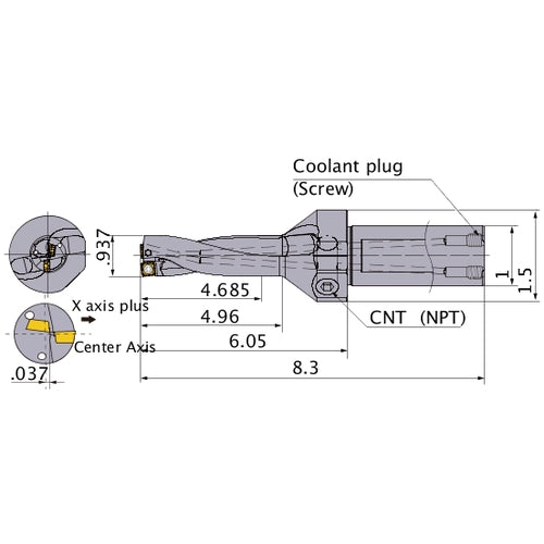 MVX0937X5C100 INDEXABLE DRILL