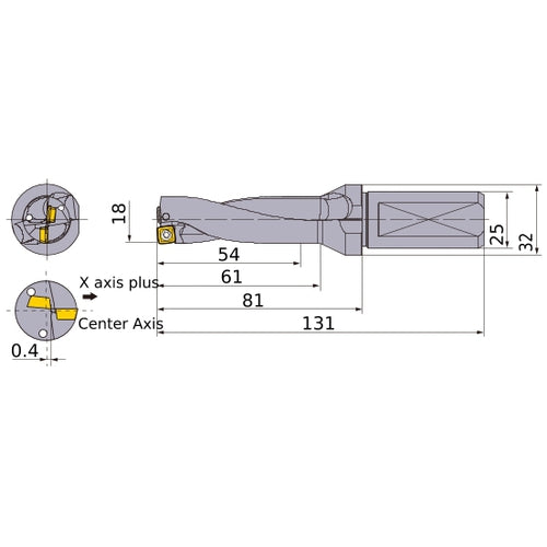 MVX1800X3F25 INDEXABLE DRILL
