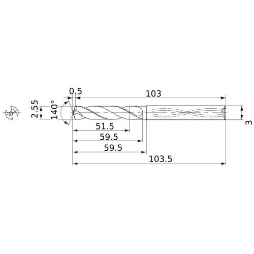 MWS0255X20DB CARB DRILL