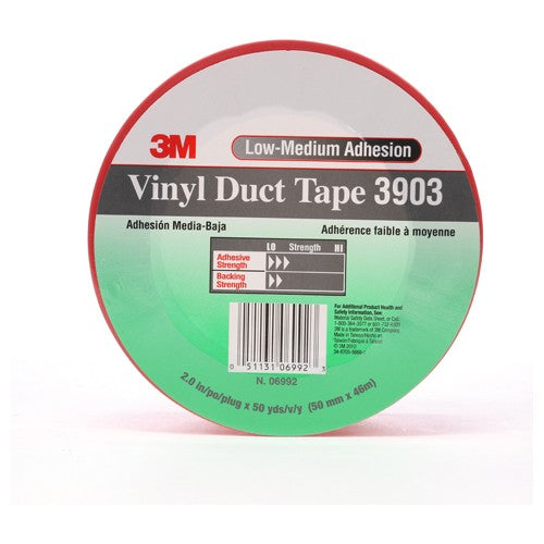 3M Vinyl Duct Tape 3903 Red 2″ × 50 yd 6.5 mil 2 Individually Wrapped Conveniently Packaged - Apex Tool & Supply