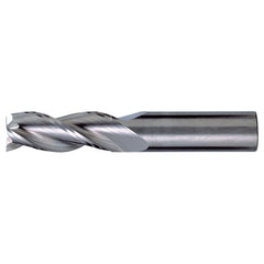 ‎1/4″ × 1/4″ × 1-1/4″ × 3″ RHS / RHC Solid Carbide 3-Flute Square End High-Performance End Mill for Aluminum - Bright - Exact Industrial Supply