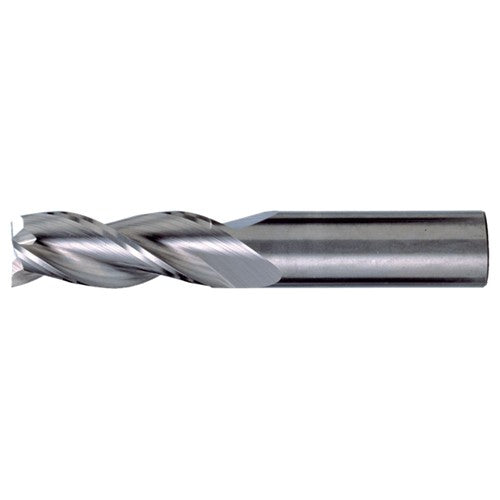 ‎5/16″ × 5/16″ × 2-1/8″ × 4″ RHS / RHC Solid Carbide 3-Flute Square End High-Performance End Mill for Aluminum - Bright - Exact Industrial Supply