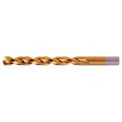 #14 RHS / RHC HSS-CO 8% (M42) 135 Degree Split Point Q-Cobalt Wide Land Parabolic Jobber Drill - TiN - Apex Tool & Supply