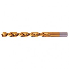 #34 RHS / RHC HSS-CO 8% (M42) 135 Degree Split Point Q-Cobalt Wide Land Parabolic Jobber Drill - TiN - Apex Tool & Supply