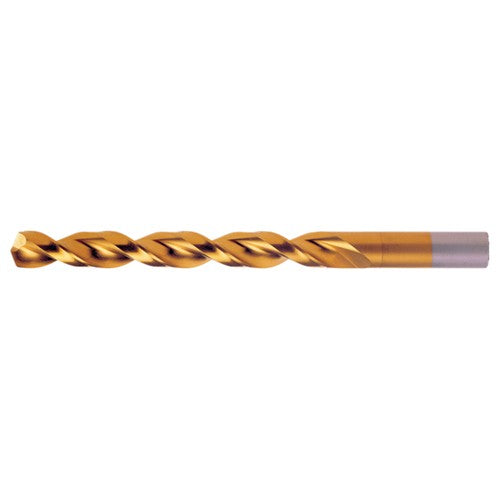 6.50mm RHS / RHC HSS-CO 8% (M42) 135 Degree Split Point Q-Cobalt Wide Land Parabolic Jobber Drill - TiN - Exact Industrial Supply