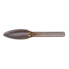 SH-5 Standard Cut Solid Carbide Bur-Flame Shape - Apex Tool & Supply