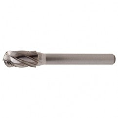 SC-5 Aluminum Cut Solid Carbide Bur-Cylindrical with Ball Nose - Apex Tool & Supply