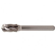 SC-5 Aluminum Cut Solid Carbide Bur-Cylindrical with Ball Nose - Apex Tool & Supply