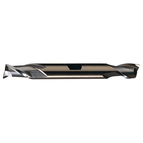 ‎1/2″ × 1/2″ × 13/16″ × 4-1/8″ RHS / RHC HSS-CO 8% (M42) Cobalt Double End 2-Flute Center Cutting Finishing End Mill - TiCN - Exact Industrial Supply