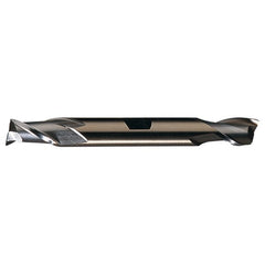 ‎21/64″ × 3/8″ × 9/16″ × 3-1/2″ RHS / RHC HSS-CO 8% (M42) Cobalt Double End 2-Flute Center Cutting Finishing End Mill - Bright - Exact Industrial Supply