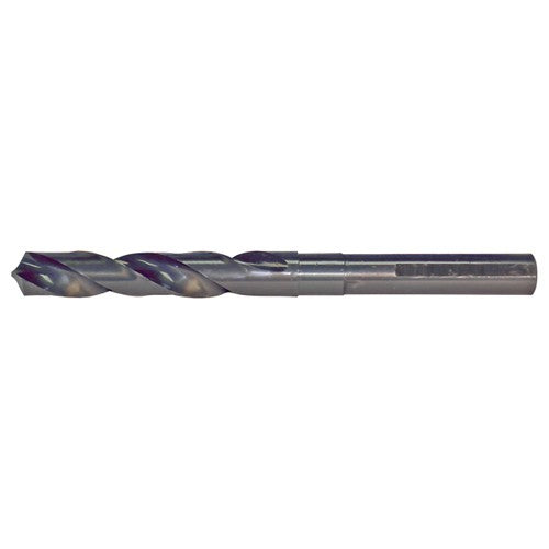 37/64 RHS / RHC HSS 118 Degree Radial Point Silver & Deming Reduced Shank Drill - Steam Oxide - Exact Industrial Supply
