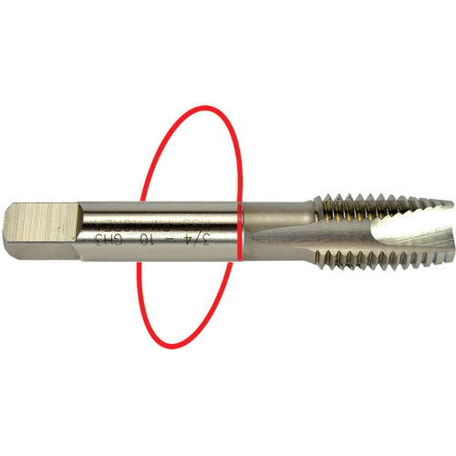 ‎3/8-24 Dia-H3-3 FL-Std Spiral Point Tap - Red Ring - Apex Tool & Supply
