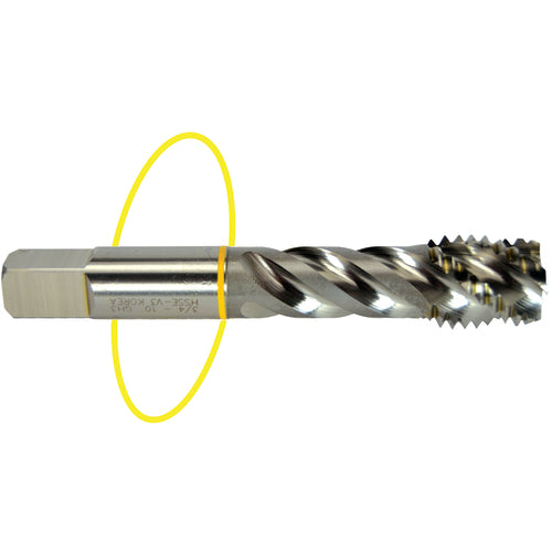 ‎6-40 Dia-H2-3 FL-Std Spiral Point Tap - Yellow Ring - Apex Tool & Supply