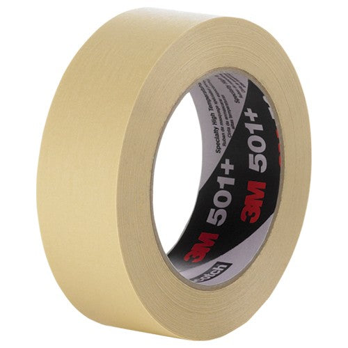 3M Specialty High Temperature Masking Tape 501+ Tan 24 mm × 55 m Individually Wrapped Conveniently Packaged - Apex Tool & Supply