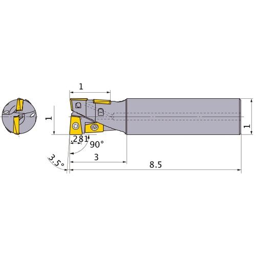 AQXUR164SA16L INDEXABLE ENDMILL