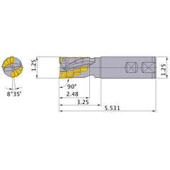LER2012W20 INDEXABLE ENDMILL