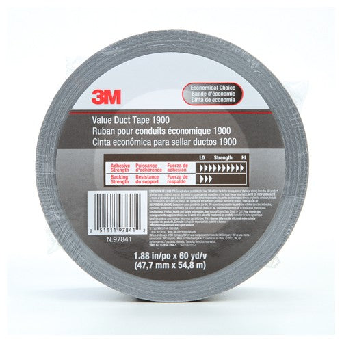 3M Value Duct Tape 1900 Silver 1.88″ × 60 yd 5.8 mi - Apex Tool & Supply