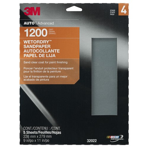 3M Wetordry Sandpaper 32022 9″ × 11″ 1200 Grit - Apex Tool & Supply