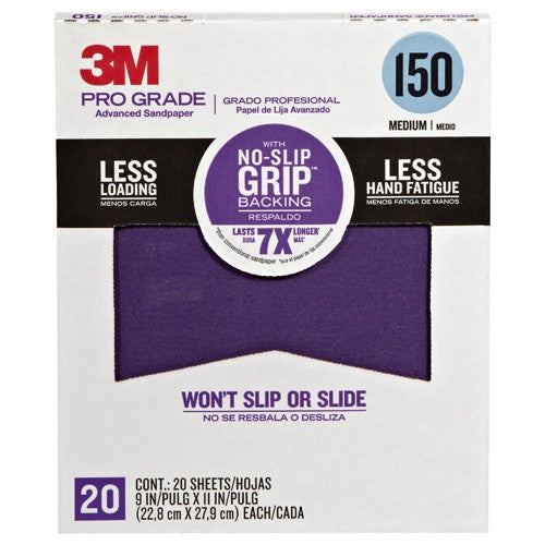 ‎3M Pro Grade Precision Faster Sanding Sanding Sheets150 grit Medium 27150TRI-20 9″ × 11″ - Apex Tool & Supply