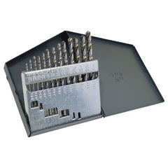 ‎1/16-1/4 RHS / RHC HSS 118 Degree Radial Point General Purpose Jobber Length Drill Set - Bright - Exact Industrial Supply
