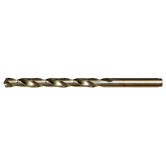 #4 RHS / RHC HSS-CO 8% (M42) 135 Degree Split Point Cobalt Heavy Duty Jobber Length Drill - Straw / Gold Oxide - Exact Industrial Supply