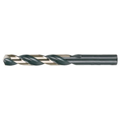 X RHS / RHC HSS 135 Degree Split Point Heavy Duty Jobber Length Drill - Black & Gold - Exact Industrial Supply