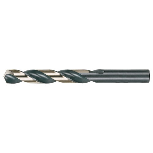 Y RHS / RHC HSS 135 Degree Split Point Heavy Duty Jobber Length Drill - Black & Gold - Exact Industrial Supply