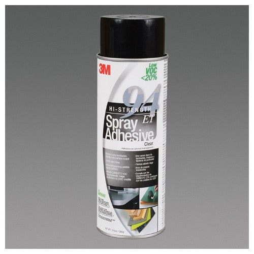 3M Hi-Strength Spray Adhesive 94 ET Low VOC <20% Clear 24 fl oz Can (Net Wt 19.8 oz) - Apex Tool & Supply