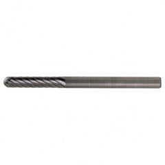 SC-7 Standard Cut Solid Carbide Bur-Cylindrical with Ball Nose - Apex Tool & Supply