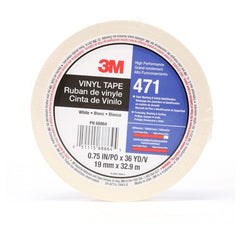 3M Vinyl Tape 471 White 3/4″ × 36 yd 5.2 mil Individually Wrapped Conveniently Packaged - Apex Tool & Supply