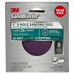 3M SandBlaster Sanding Discs 99621SB-ES 5″ × 8Hole 60 grit - Apex Tool & Supply