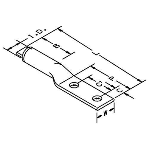 3M Scotchlok Aluminum Two Hole Lug 40145 up to 35 kV 4/0 AWG White - Apex Tool & Supply