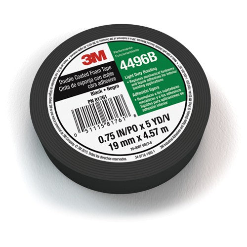 3M Double Coated Polyethylene Foam Tape 4496B 3/4″ × 5 yd 62 mil 12 Rolls/Case - Apex Tool & Supply