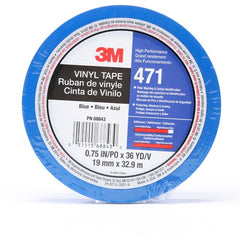 3M Vinyl Tape 471 Blue 3/4″ × 36 yd 5.2 mil Individually Wrapped Conveniently Packaged - Apex Tool & Supply