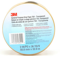 3M General Purpose Vinyl Tape 764 Transparent 2 in × 36 yd 5 mil Individually Wrapped Conveniently Packaged - Apex Tool & Supply