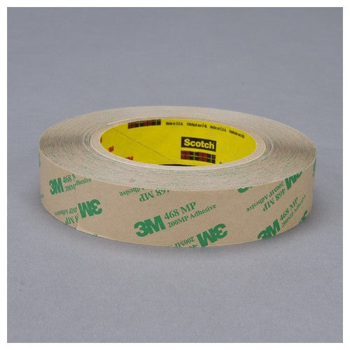 3M Adhesive Transfer Tape 468MP Clear 1/2″ × 60 yd 5 mil - Apex Tool & Supply