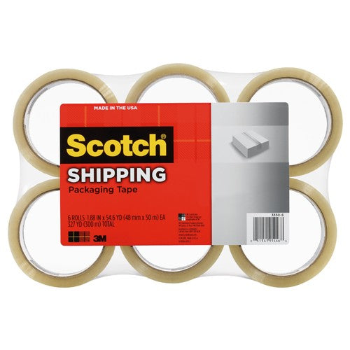 ‎Scotch Lightweight Shipping Packaging Tape 3350-6 1.88″ × 54.6 yd (48 mm × 50 m) - Apex Tool & Supply