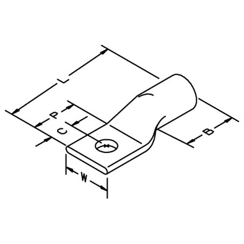 3M Scotchlok Copper One Hole Lug 30024 up to 35 kV 2 AWG Stud Size 3/8 (10) Brown - Apex Tool & Supply