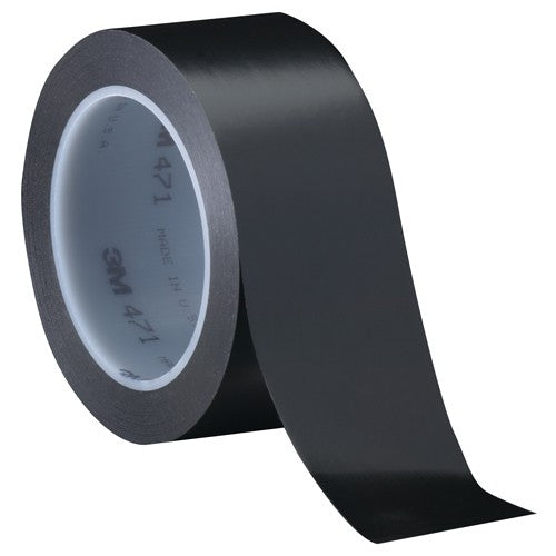 3M Vinyl Tape 471 Black 3/4″ × 36 yd 5.2 mil Individually Wrapped Conveniently Packaged - Apex Tool & Supply